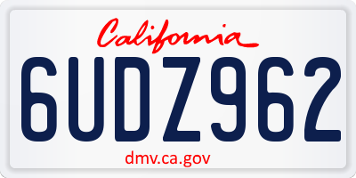 CA license plate 6UDZ962