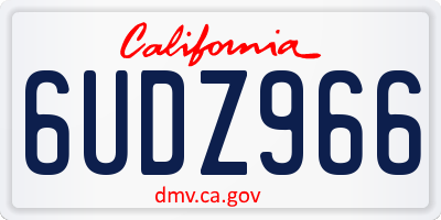 CA license plate 6UDZ966