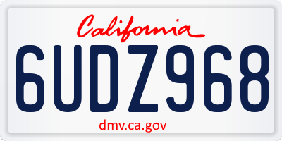 CA license plate 6UDZ968