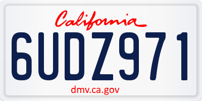 CA license plate 6UDZ971