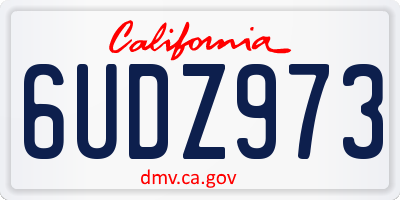 CA license plate 6UDZ973
