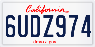 CA license plate 6UDZ974