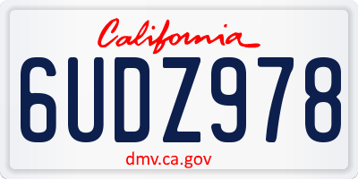 CA license plate 6UDZ978