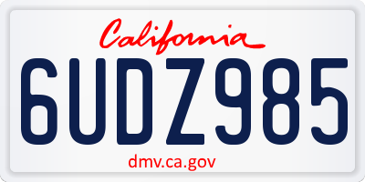 CA license plate 6UDZ985