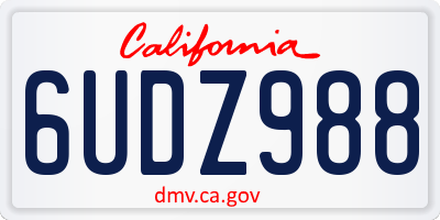CA license plate 6UDZ988