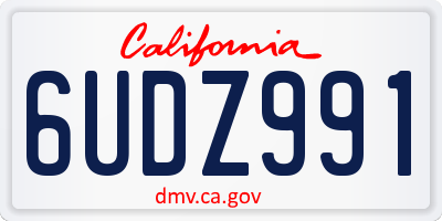 CA license plate 6UDZ991