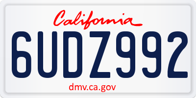 CA license plate 6UDZ992