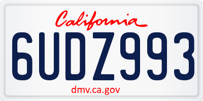 CA license plate 6UDZ993
