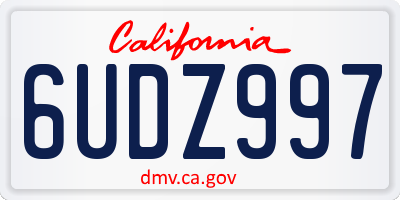 CA license plate 6UDZ997