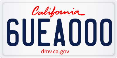 CA license plate 6UEA000