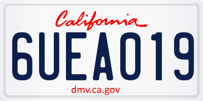 CA license plate 6UEA019