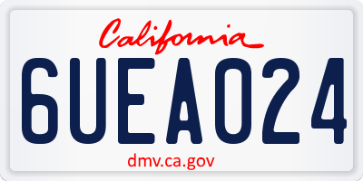 CA license plate 6UEA024