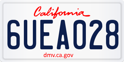 CA license plate 6UEA028