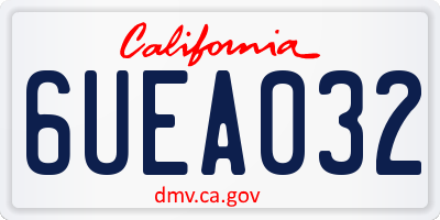 CA license plate 6UEA032