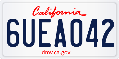 CA license plate 6UEA042
