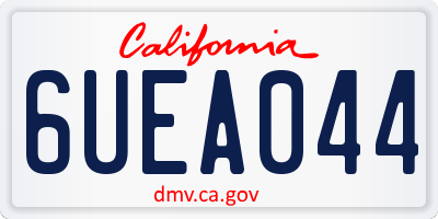 CA license plate 6UEA044