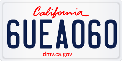 CA license plate 6UEA060