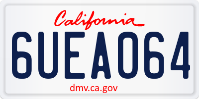 CA license plate 6UEA064