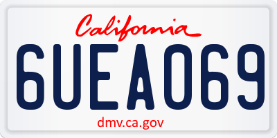 CA license plate 6UEA069