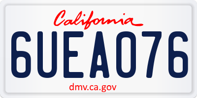 CA license plate 6UEA076