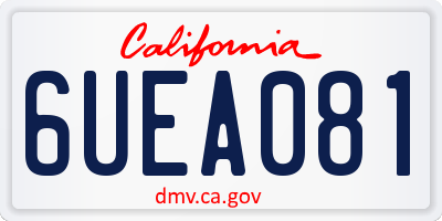 CA license plate 6UEA081