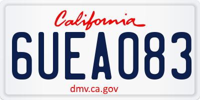 CA license plate 6UEA083