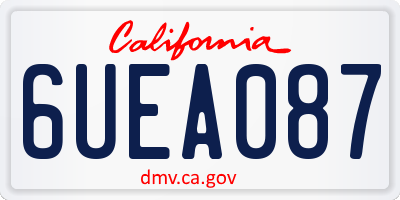 CA license plate 6UEA087