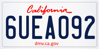 CA license plate 6UEA092