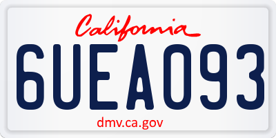 CA license plate 6UEA093