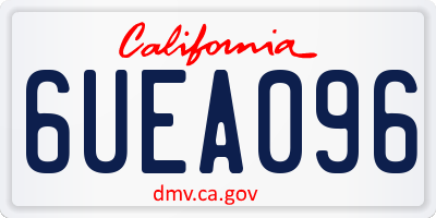 CA license plate 6UEA096