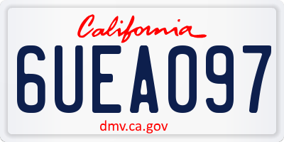 CA license plate 6UEA097