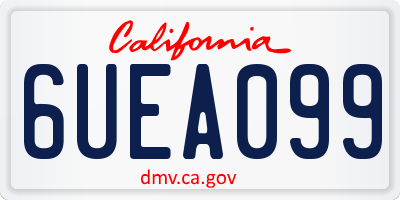 CA license plate 6UEA099