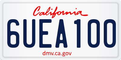 CA license plate 6UEA100