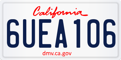 CA license plate 6UEA106