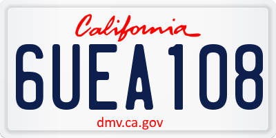 CA license plate 6UEA108