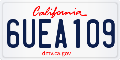 CA license plate 6UEA109