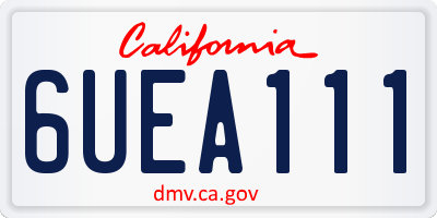 CA license plate 6UEA111