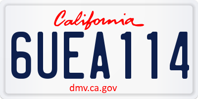 CA license plate 6UEA114