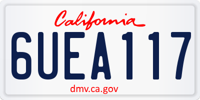 CA license plate 6UEA117