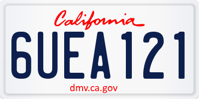 CA license plate 6UEA121