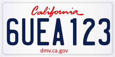 CA license plate 6UEA123