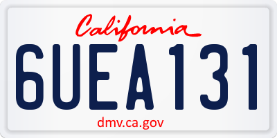 CA license plate 6UEA131