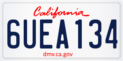 CA license plate 6UEA134