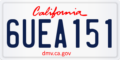 CA license plate 6UEA151
