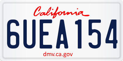 CA license plate 6UEA154