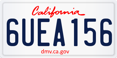 CA license plate 6UEA156