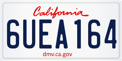 CA license plate 6UEA164