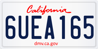 CA license plate 6UEA165