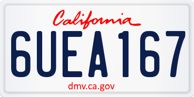CA license plate 6UEA167