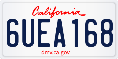 CA license plate 6UEA168